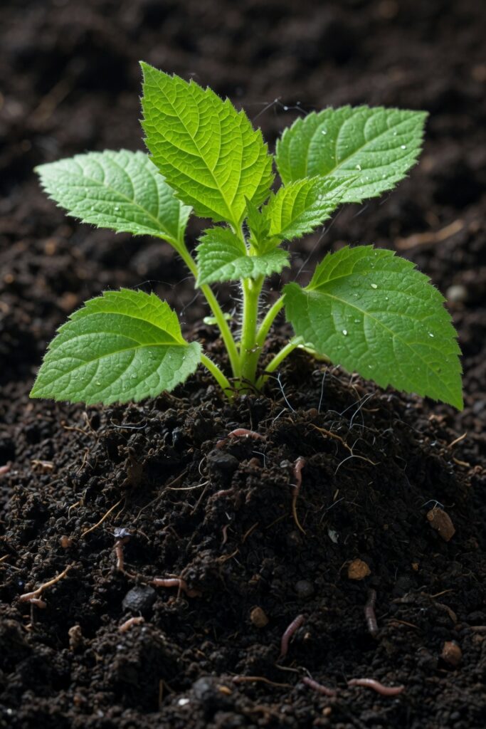 Living Soil System with Healthy Roots and Microbial Activity