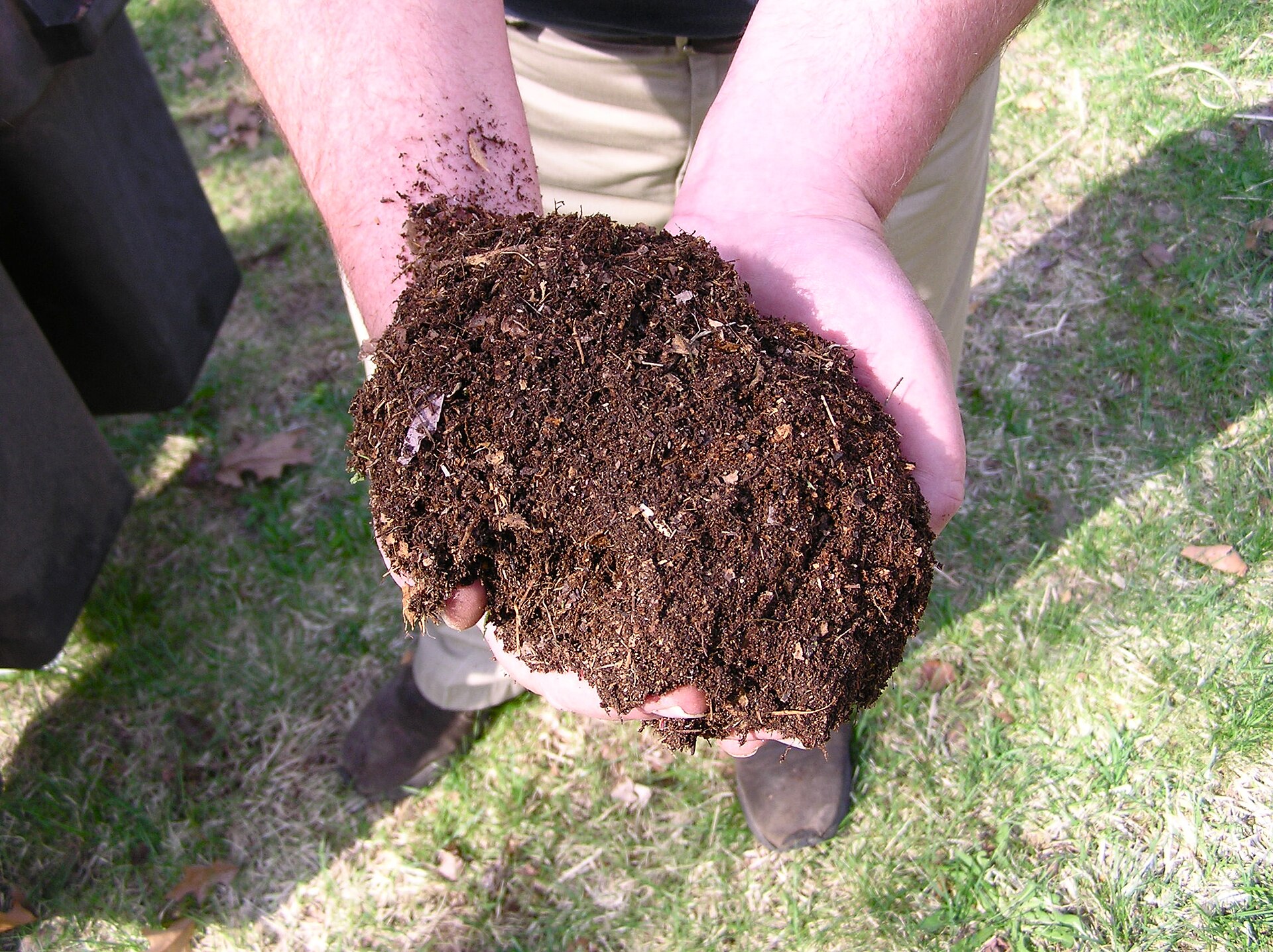 Rich organic soil and compost texture