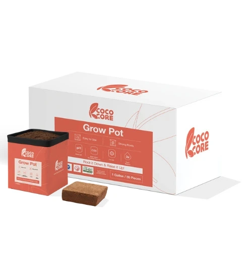 Compressed coco grow pot, 1 gallon